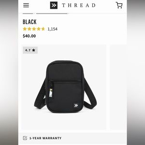Black threadwallet crossbody bag